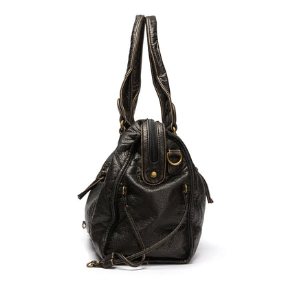 Tas Dames - Ruime Handtas met Gevlochten Details en Frontritsvak | Vintage