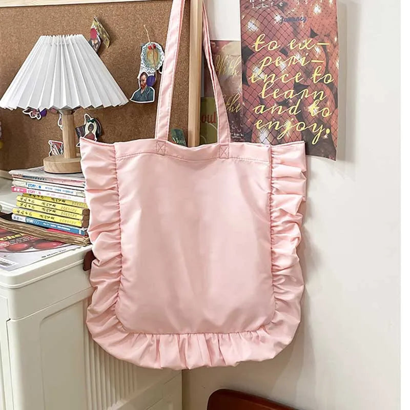 Tas Dames - Grote Shopper met Ruches en Schouderbanden | Romantisch