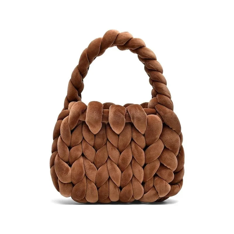 Handtas Dames - Gevlochten Mini Tas met Chunky Handvat | Speels