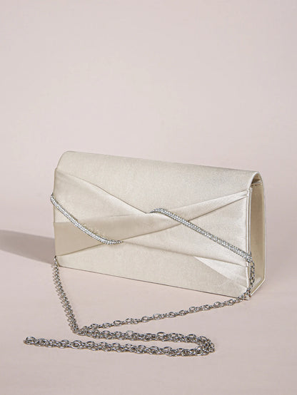 Tas Dames - Glanzende Clutch met Ketting | Elegant