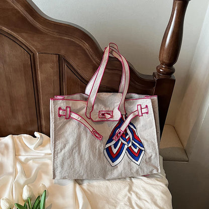 Shopper Dames - Grote Tote Bag met Gespelement en Sjaal | Chique