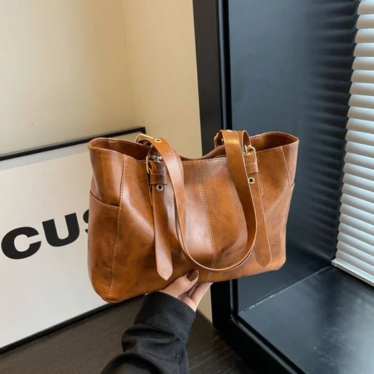 Tas Dames - Grote Tote Bag met Zijvakken en Hengsels | Casual