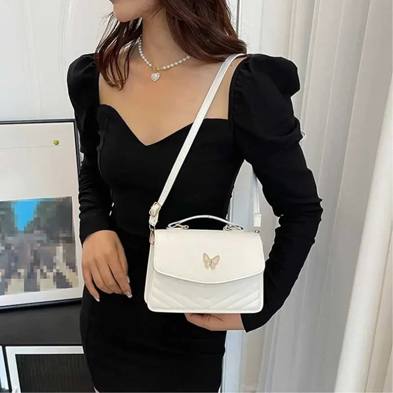 Handtas Dames - Mini Tas met Vlinder en Gewatteerde Flap | Chique
