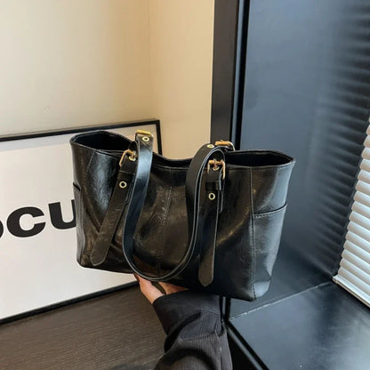 Tas Dames - Grote Tote Bag met Zijvakken en Hengsels | Casual