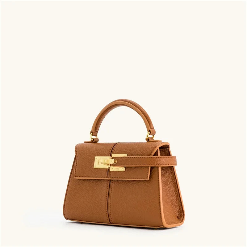 Tas Dames - Mini Handtas met Zilveren Draaislot en Flap | Chique