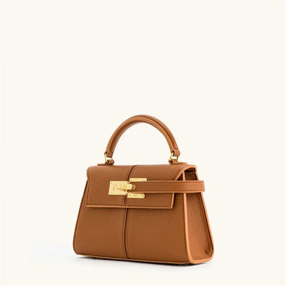 Tas Dames - Mini Handtas met Zilveren Draaislot en Flap | Chique
