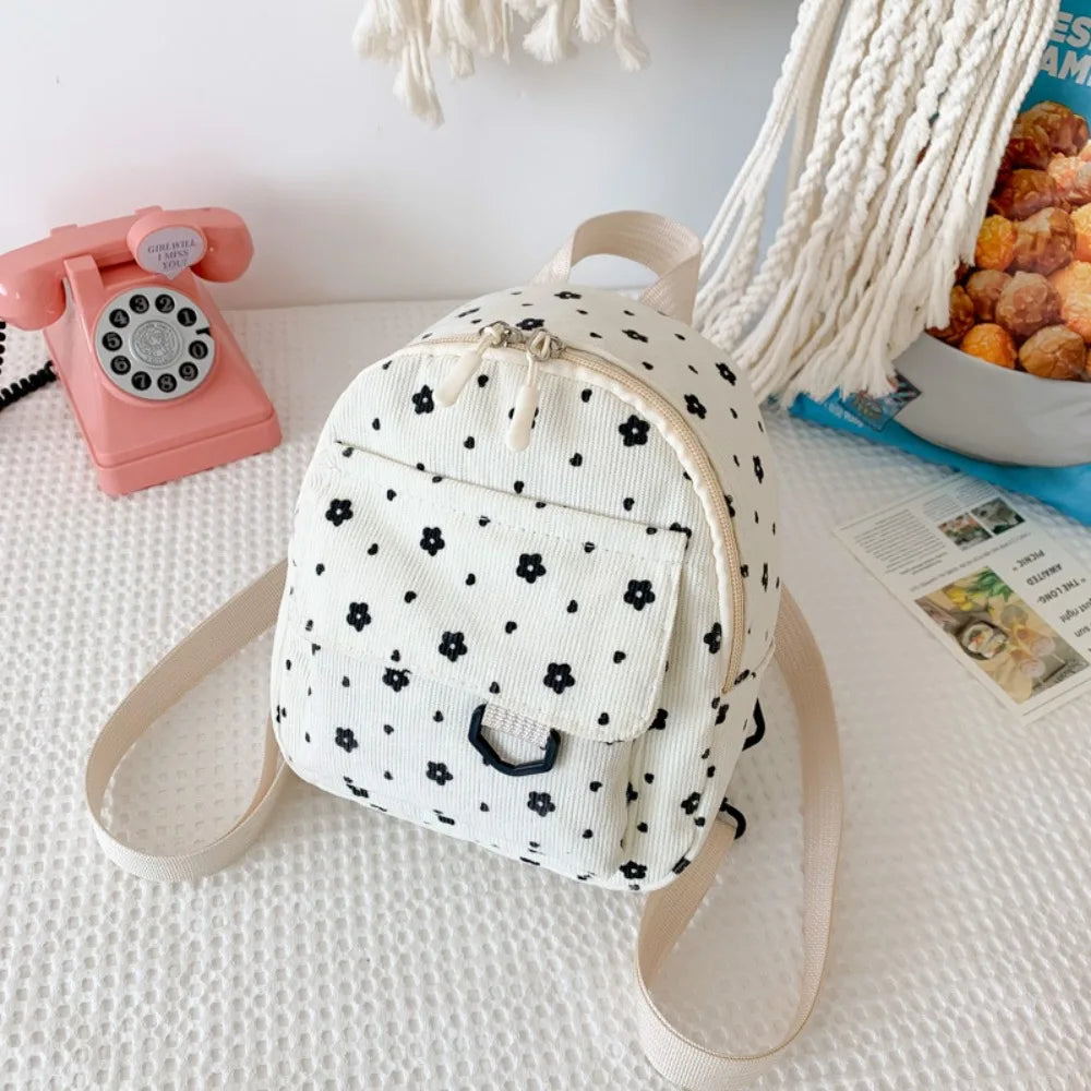 Tas Dames - Mini Rugzak met Bloemenprint en Voorvak | Casual