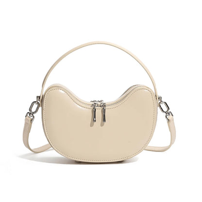 Tas Dames - Halfmaan Crossbody met Dubbele Rits en Ring | Klassiek