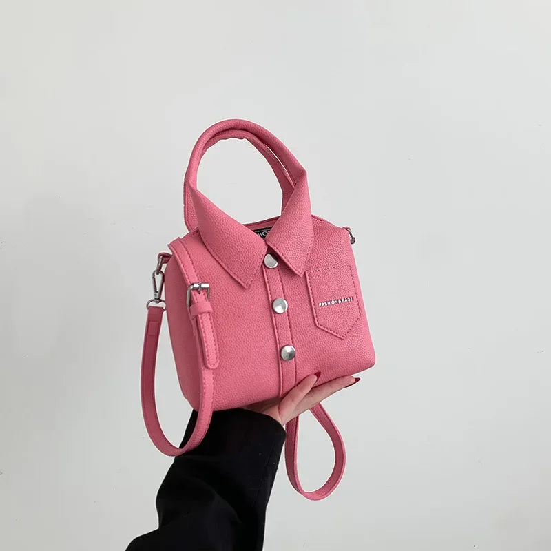 Handtas Dames - Mini Bag met Kraagdetail en Knopen | Stijlvol
