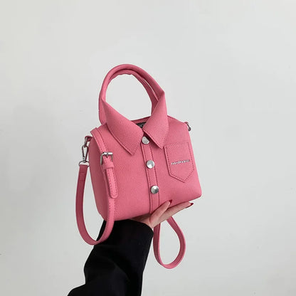 Handtas Dames - Mini Bag met Kraagdetail en Knopen | Stijlvol