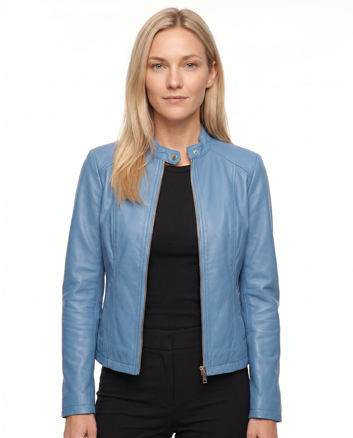 Saar - Dames Bikerjas Leren Stijl voor de Herfst met Ritssluiting