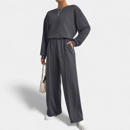 Saar - Dames Loungewear Set Comfortabel met Oversized Trui en Wijde Broek
