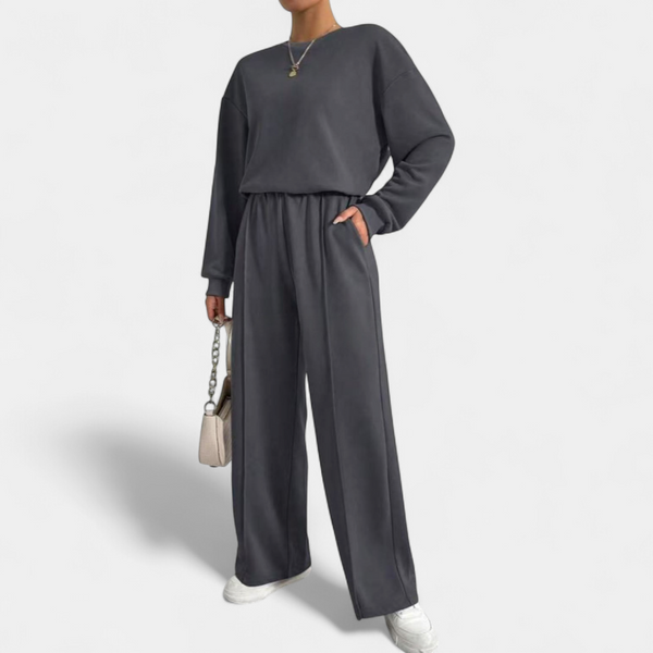 Saar - Dames Loungewear Set Comfortabel met Oversized Trui en Wijde Broek