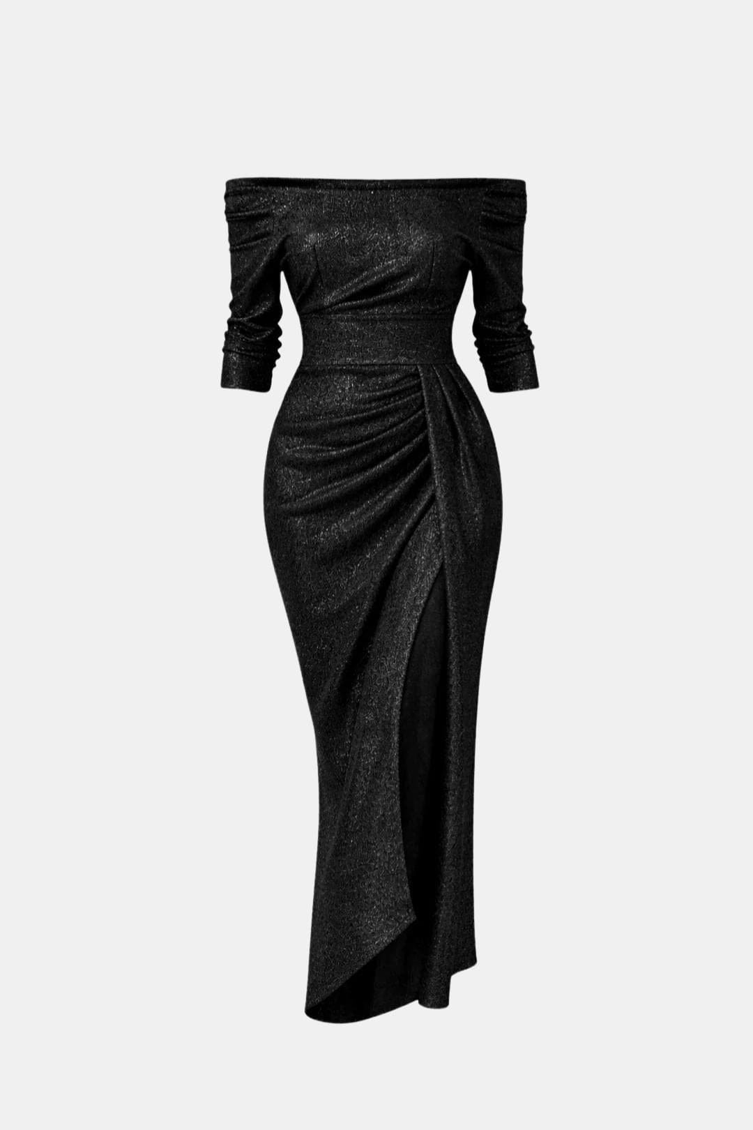 Saar - Elegante Galajurk Dames met Off-Shoulder en Gedrapeerde Split