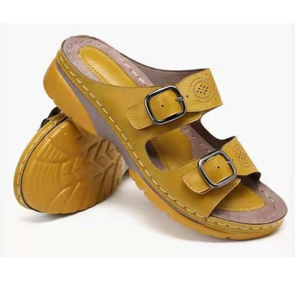 Saar - Orthopedische Sandalen Dames met Dubbele Gespsluiting en Brede Zool