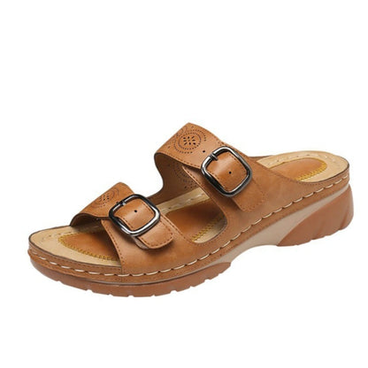 Saar - Orthopedische Sandalen Dames met Dubbele Gespsluiting en Brede Zool