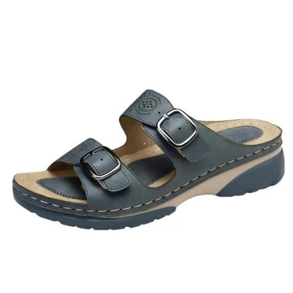 Saar - Orthopedische Sandalen Dames met Dubbele Gespsluiting en Brede Zool