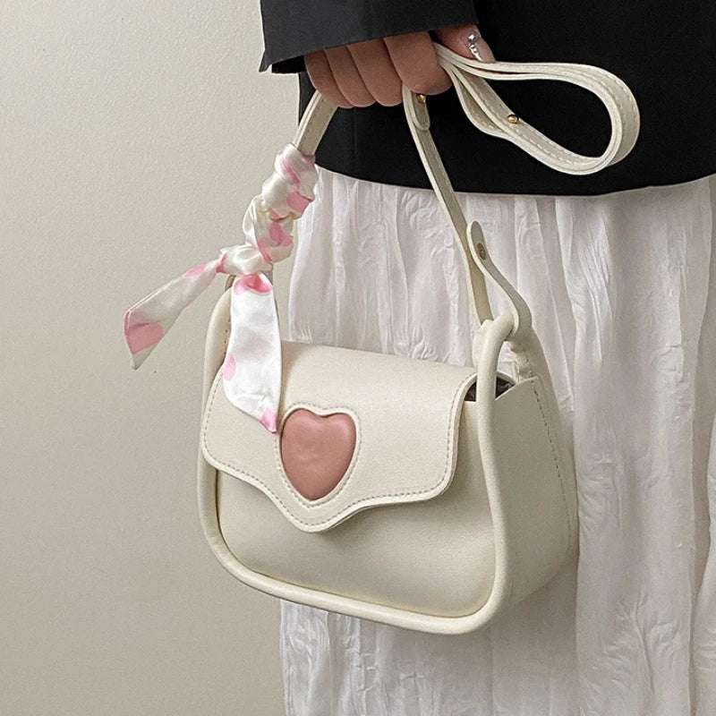 Tas Dames - Mini Crossbody met Hartdetail en Strik | Schattig