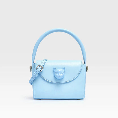 Tas Dames - Mini Handtas met Kattenornament en Flapdetail | Speels