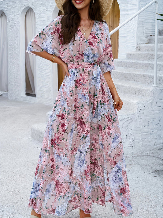 Sanne - Boho Bruiloft Gastenjurk Dames met V-hals