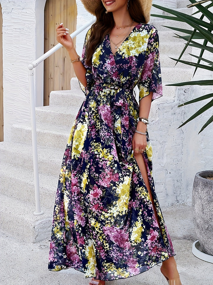 Sanne - Boho Bruiloft Gastenjurk Dames met V-hals