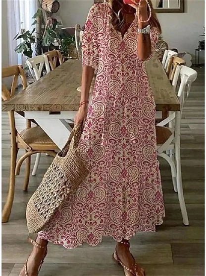 Sanne - Boho Zomerjurk Dames met V-hals en Kwastjesdetail
