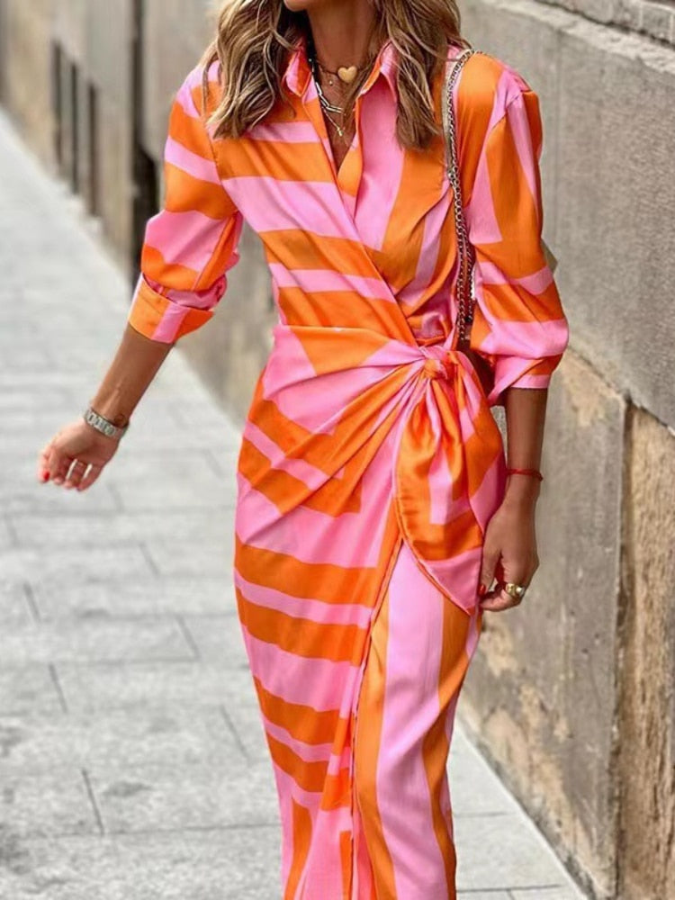 Sanne - Boho Zomerjurk Dames met Wikkelmodel en Driekwartmouwen