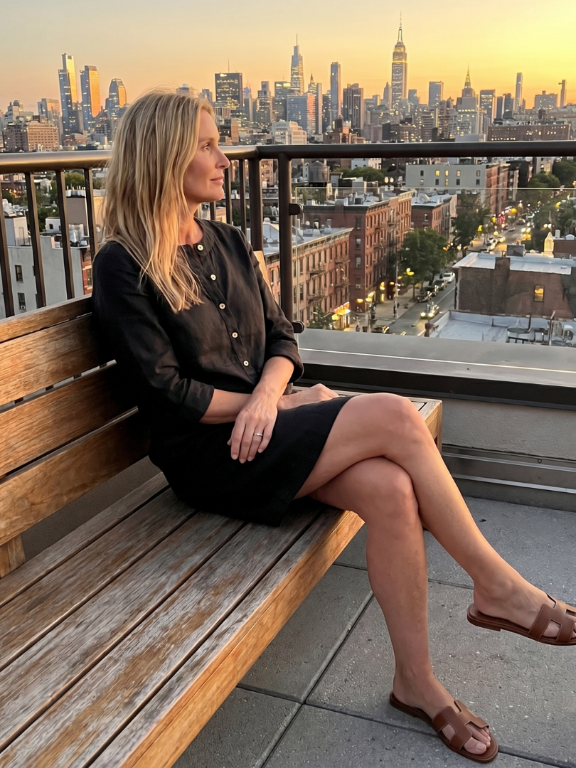 Sanne - Casual Linnen Jurk Dames met Knoopsluiting en Zakken