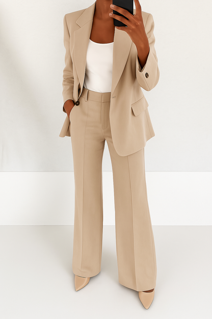 Sanne - Dames Broekpak Smart Casual Set met Blazer en Wijde Pijpen
