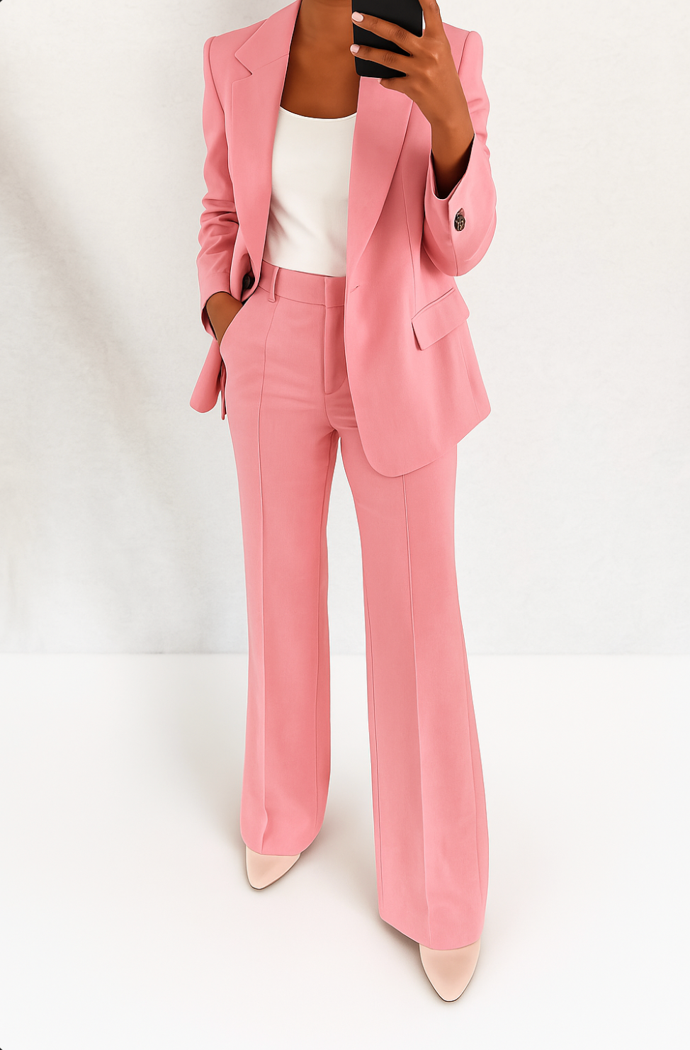 Sanne - Dames Broekpak Smart Casual Set met Blazer en Wijde Pijpen