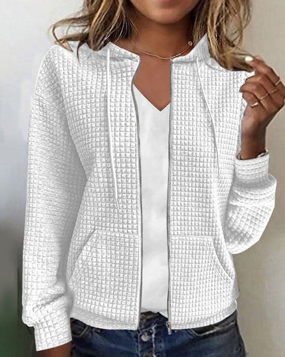 Sanne - Dames Hoodie Gebreide Stijl voor de Herfst met Ritssluiting en Capuchon