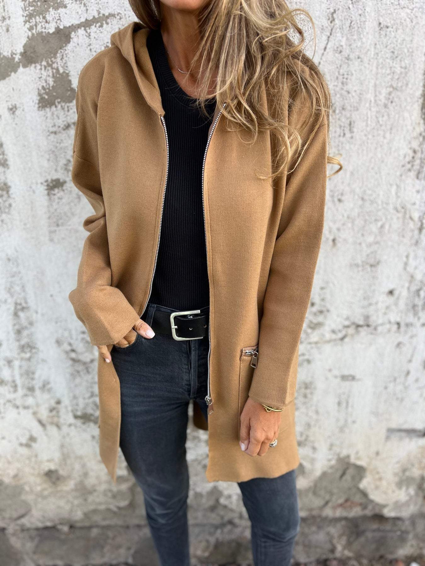 Sanne - Dames Zip Hoodie voor de Herfst met Capuchon en Steekzakken