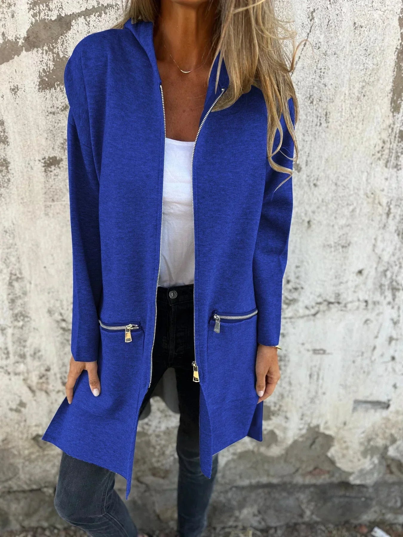 Sanne - Dames Zip Hoodie voor de Herfst met Capuchon en Steekzakken