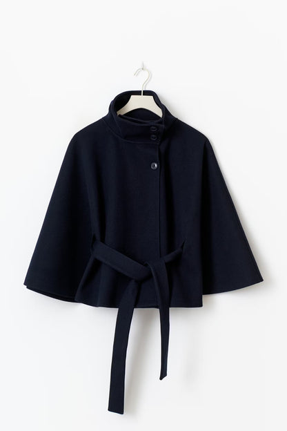 Sanne - Elegante Dames Korte Trenchcoat Herfst met Ceintuur en Hoge Col