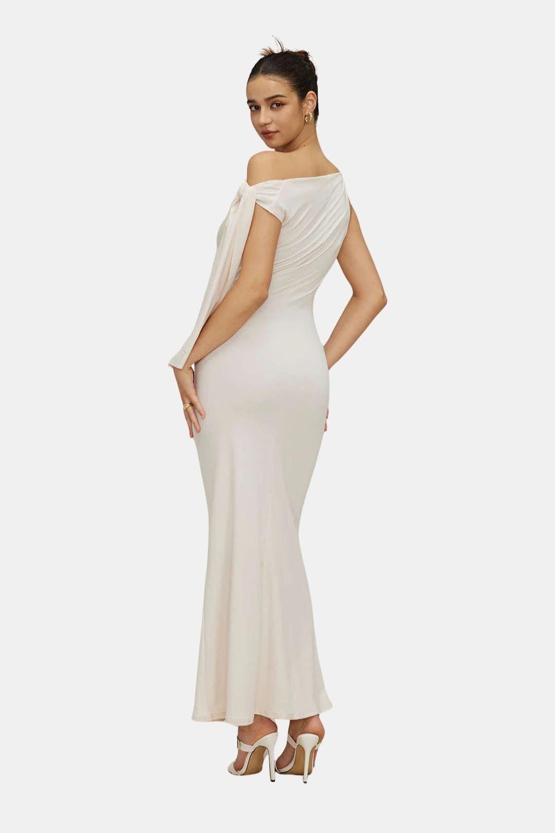 Sanne - Stijlvolle Jurk Bruiloft Gast Dames met One-Shoulder en Fishtail