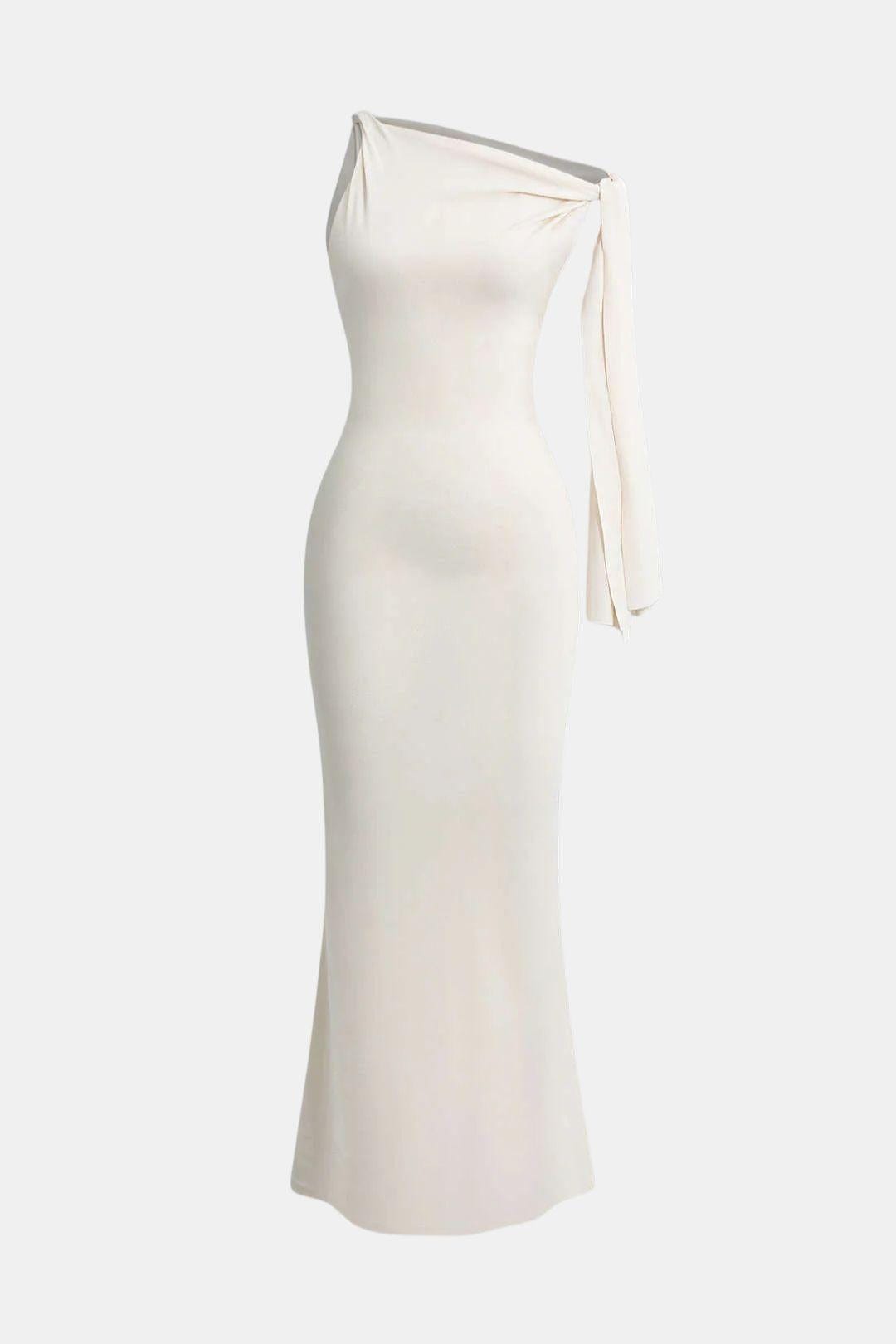 Sanne - Stijlvolle Jurk Bruiloft Gast Dames met One-Shoulder en Fishtail