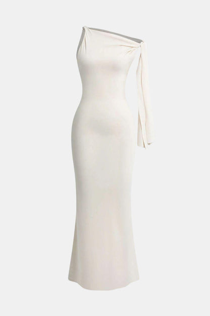 Sanne - Stijlvolle Jurk Bruiloft Gast Dames met One-Shoulder en Fishtail