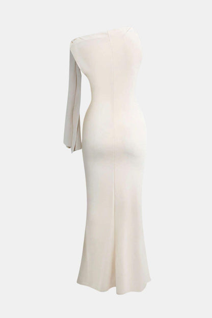 Sanne - Stijlvolle Jurk Bruiloft Gast Dames met One-Shoulder en Fishtail