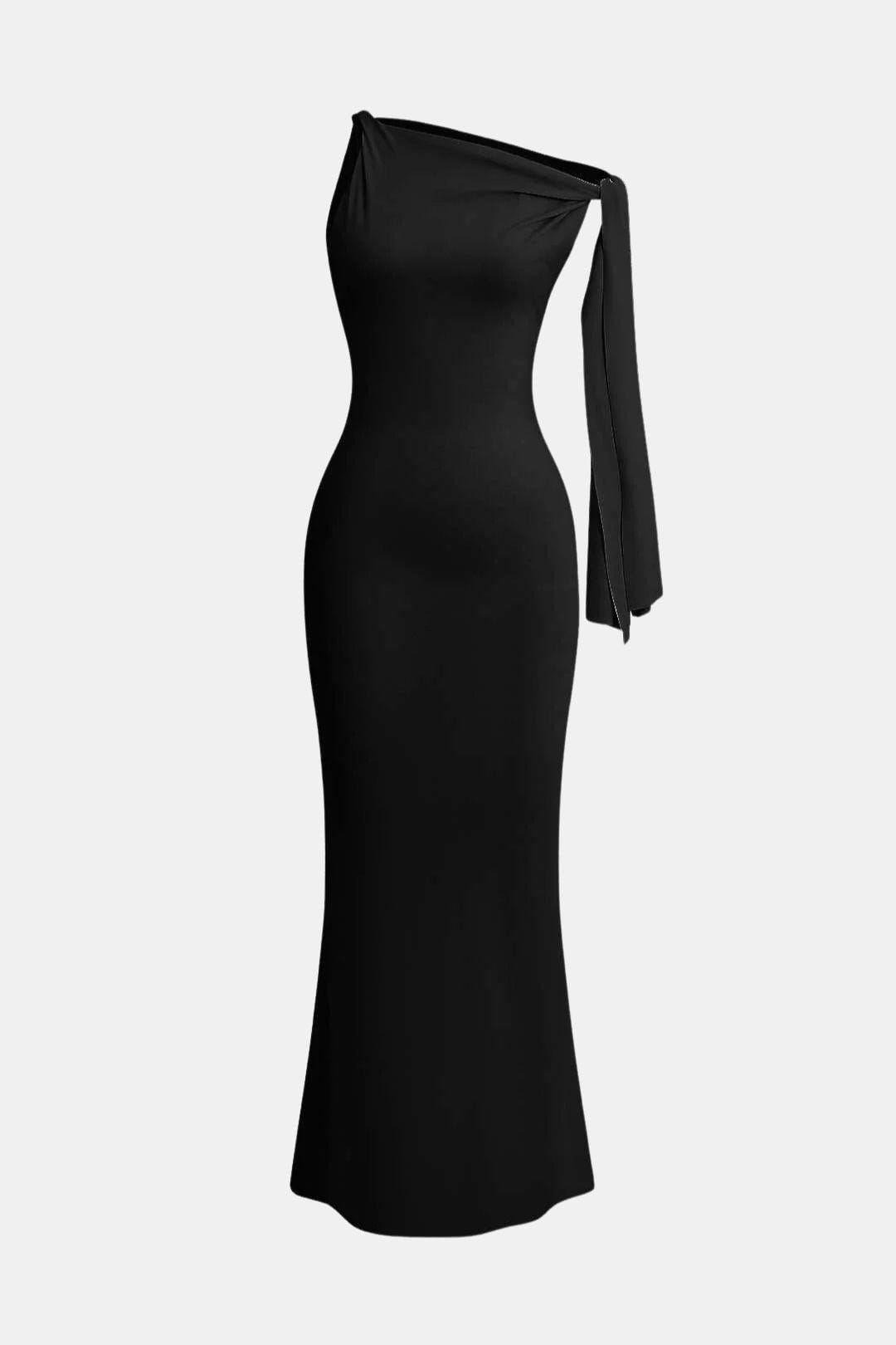 Sanne - Stijlvolle Jurk Bruiloft Gast Dames met One-Shoulder en Fishtail