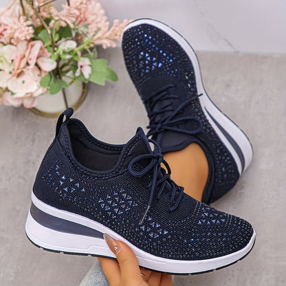 Roos - Dames Sneakers Herfst Orthopedisch met Instapveters en Siersteentjes