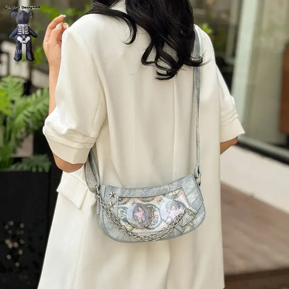 Tas Dames - Crossbody Tas met Ketting en Sterrendetails | Stoer