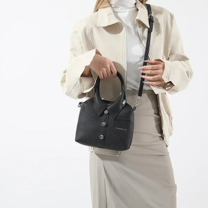 Handtas Dames - Mini Bag met Kraagdetail en Knopen | Stijlvol