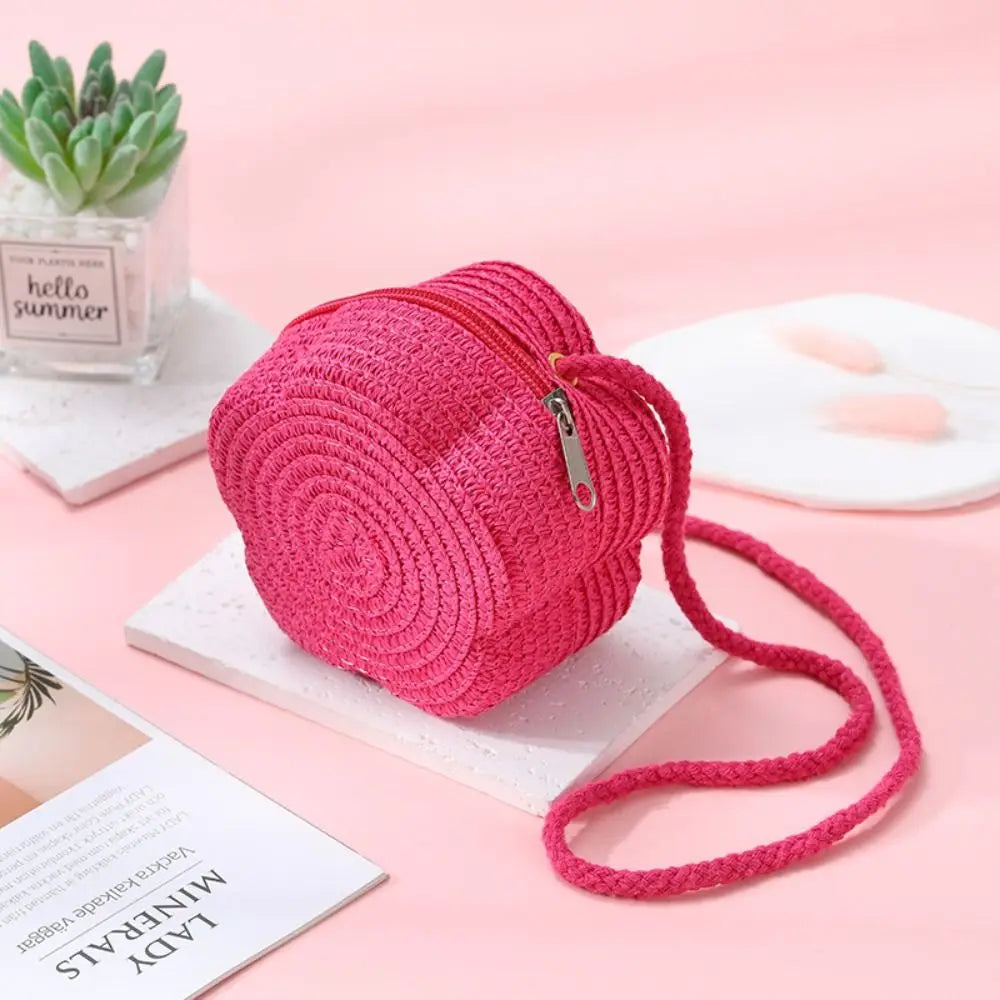 Tas Dames - Ronde Gevlochten Zomertas met Crossbody Riem | Casual