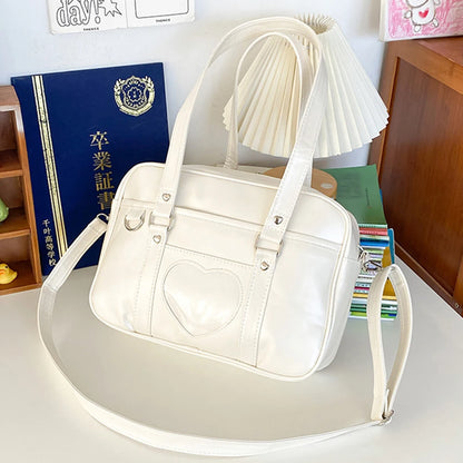 Tas Dames - Rechthoekige Schoudertas met Hart Detail | Kawaii