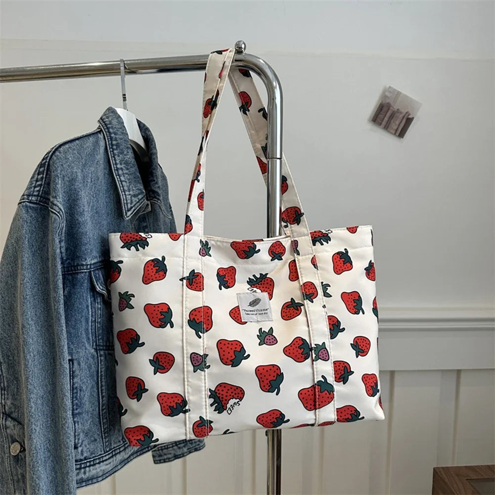 Shopper Dames - Grote Tote Bag met Kersjesprint | Casual