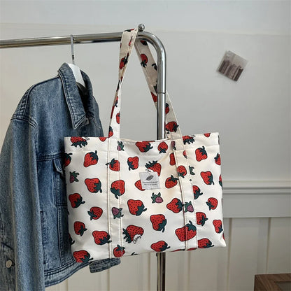 Shopper Dames - Grote Tote Bag met Kersjesprint | Casual