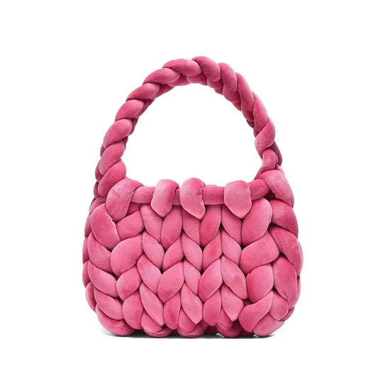 Handtas Dames - Gevlochten Mini Tas met Chunky Handvat | Speels