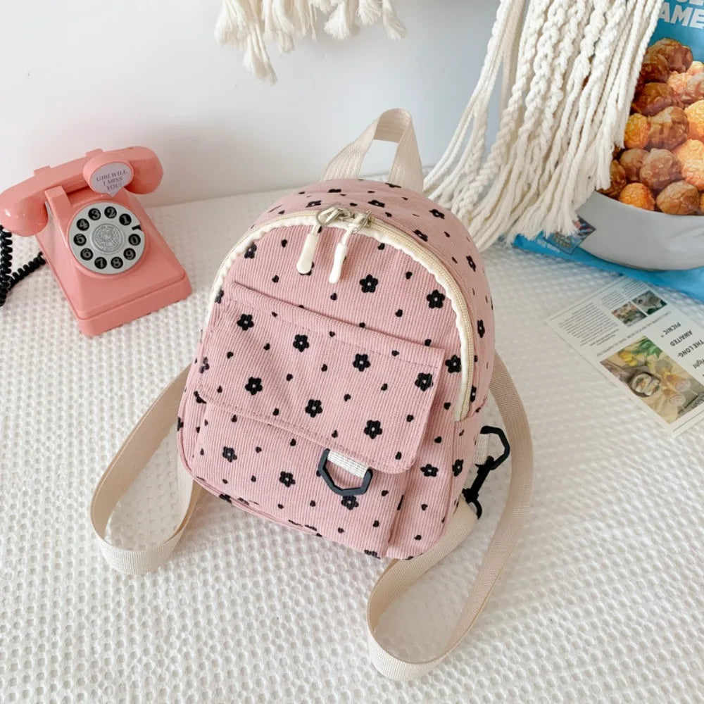 Tas Dames - Mini Rugzak met Bloemenprint en Voorvak | Casual
