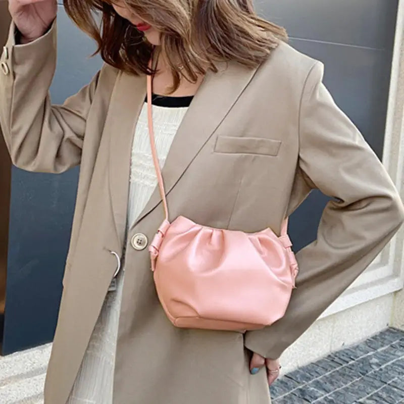Tas Dames - Zachte Crossbody Clutch met Geplooide Look | Elegant