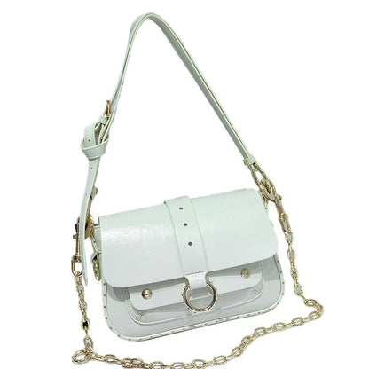 Tas Dames - Flap Tas met Gouden Ring en Ketting | Klassiek